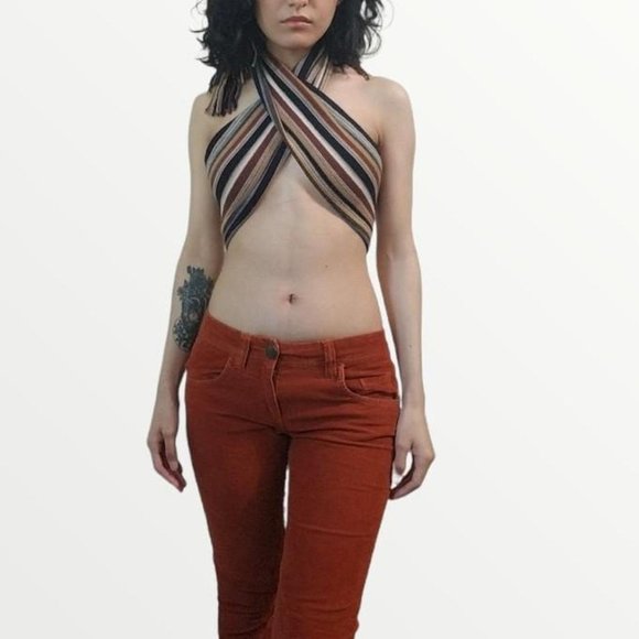 Orange Corduroy Low Waisted Zara Pants - Picture 2 of 4